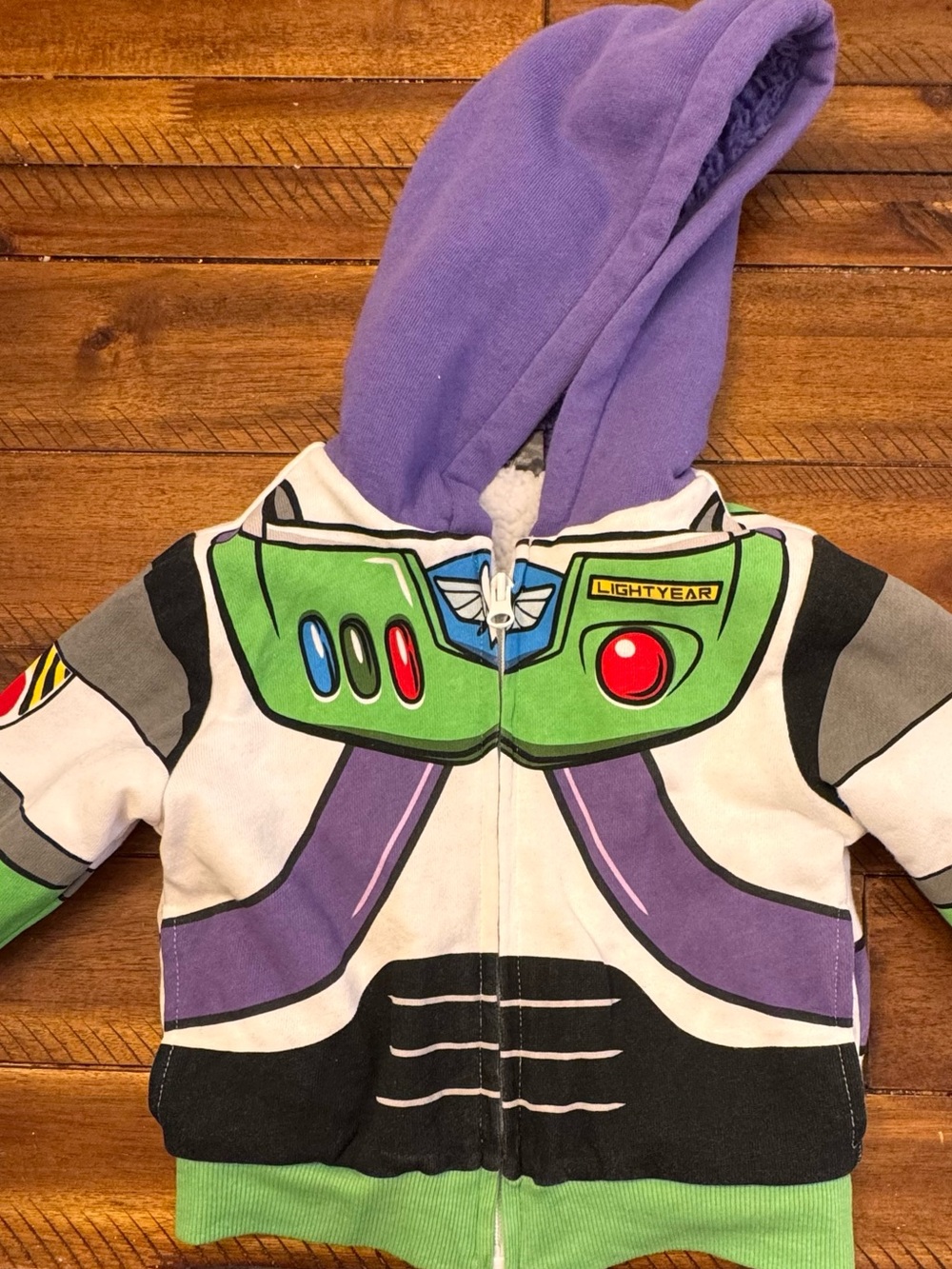 Disney Purple Green Buzz Lightyear Kids Hoodie Sweatshirt
